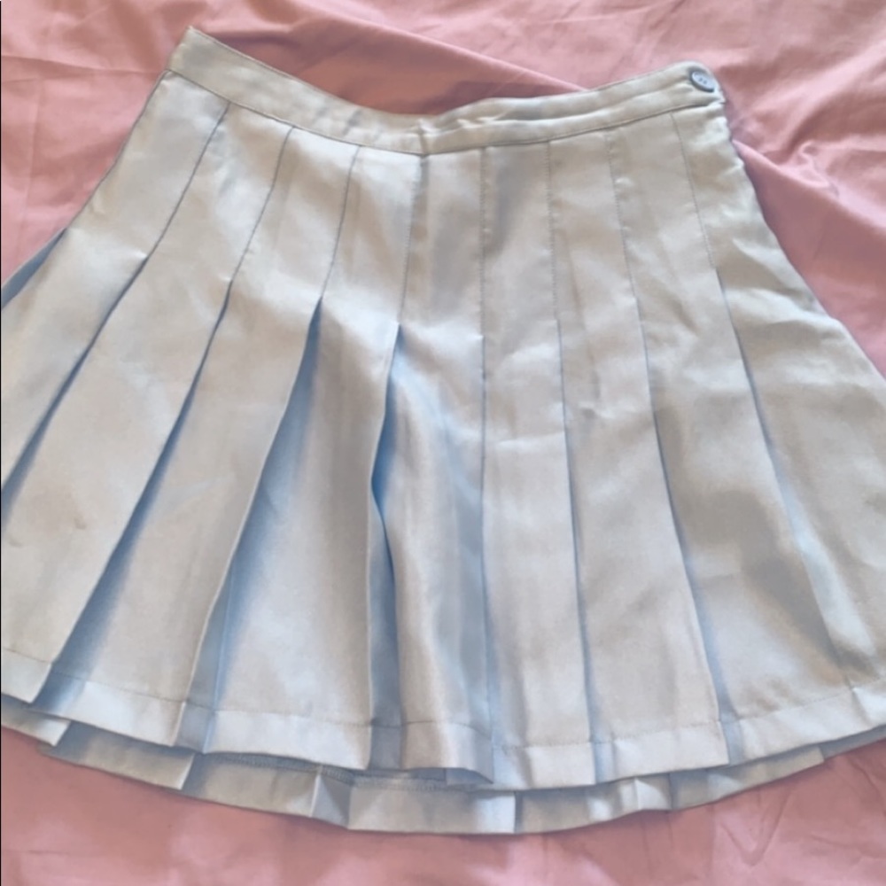 Dolls Kill pastel blue pleated miniskirt